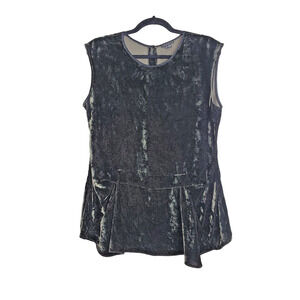 Theory Womens Top Medium Peplum VELVET Party Holidays‎ Dark Green Draped Front